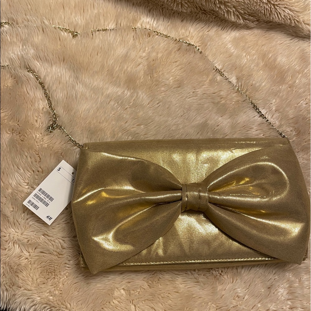 Gold evening clutch